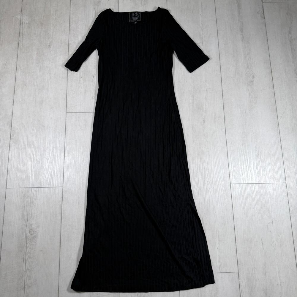Johnny Was Jade Black Ripped Maxi Dress Boho Women's XS